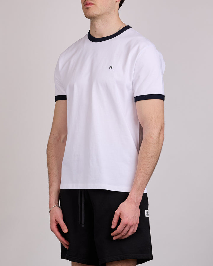 Reigning Champ Midweight Jersey Ringer T-Shirt White-Navy