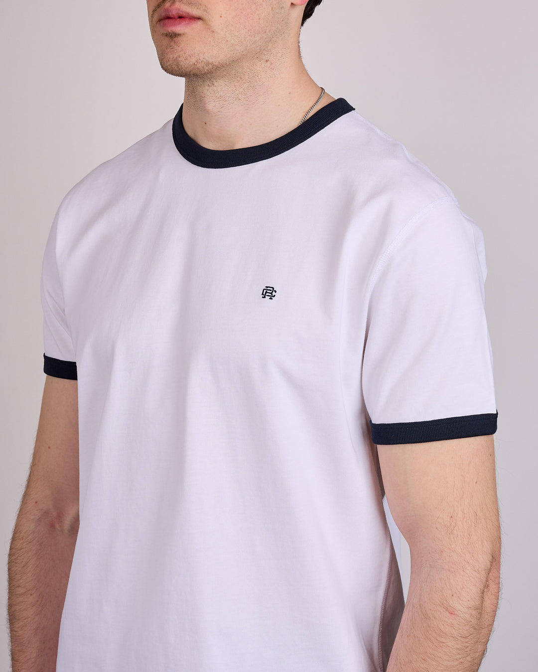 Reigning Champ Midweight Jersey Ringer T-Shirt White-Navy
