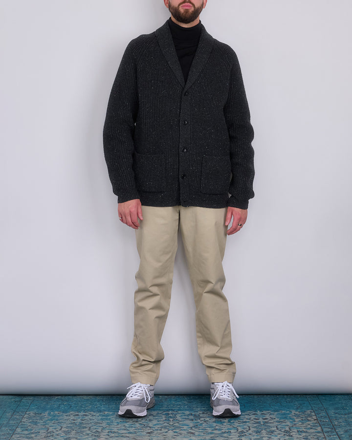 Reigning Champ Nep Merino Kenny Shawl Cardigan Black