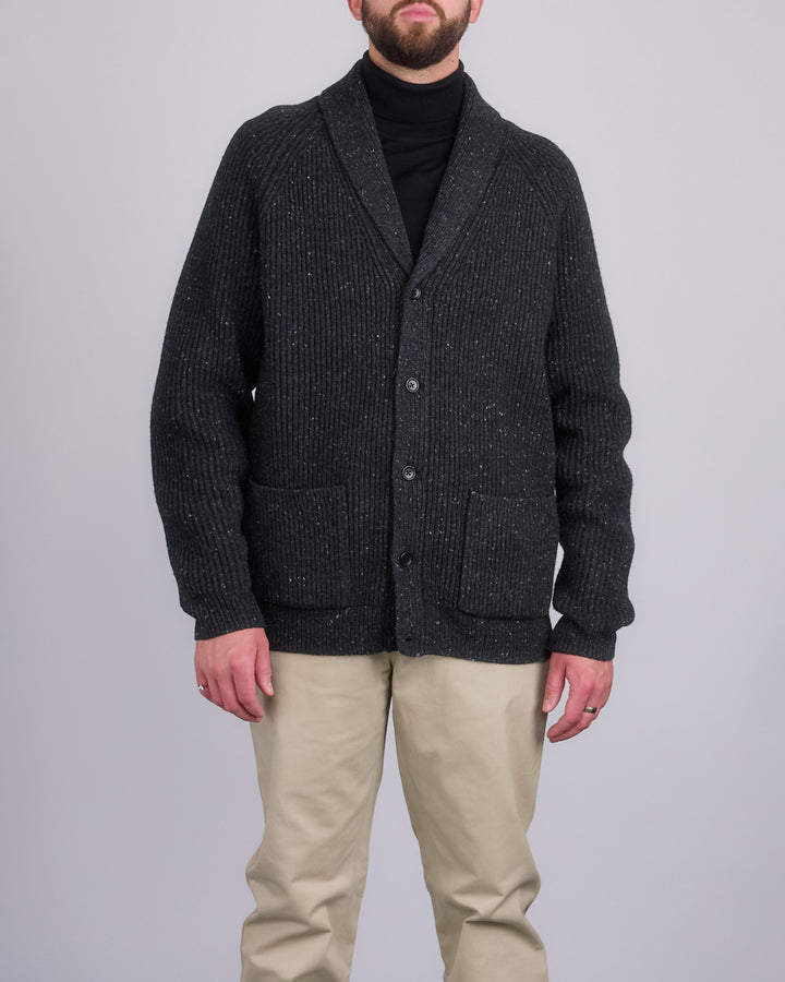 Reigning Champ Nep Merino Kenny Shawl Cardigan Black