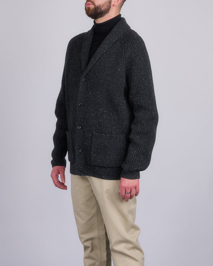 Reigning Champ Nep Merino Kenny Shawl Cardigan Black