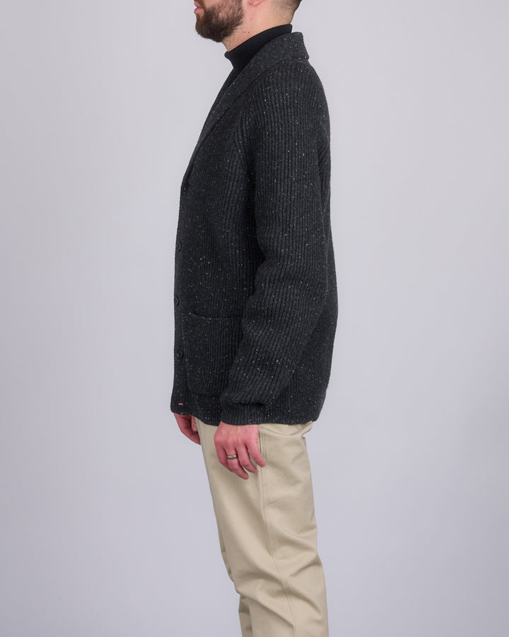 Reigning Champ Nep Merino Kenny Shawl Cardigan Black