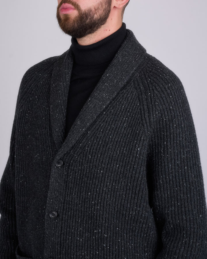 Reigning Champ Nep Merino Kenny Shawl Cardigan Black