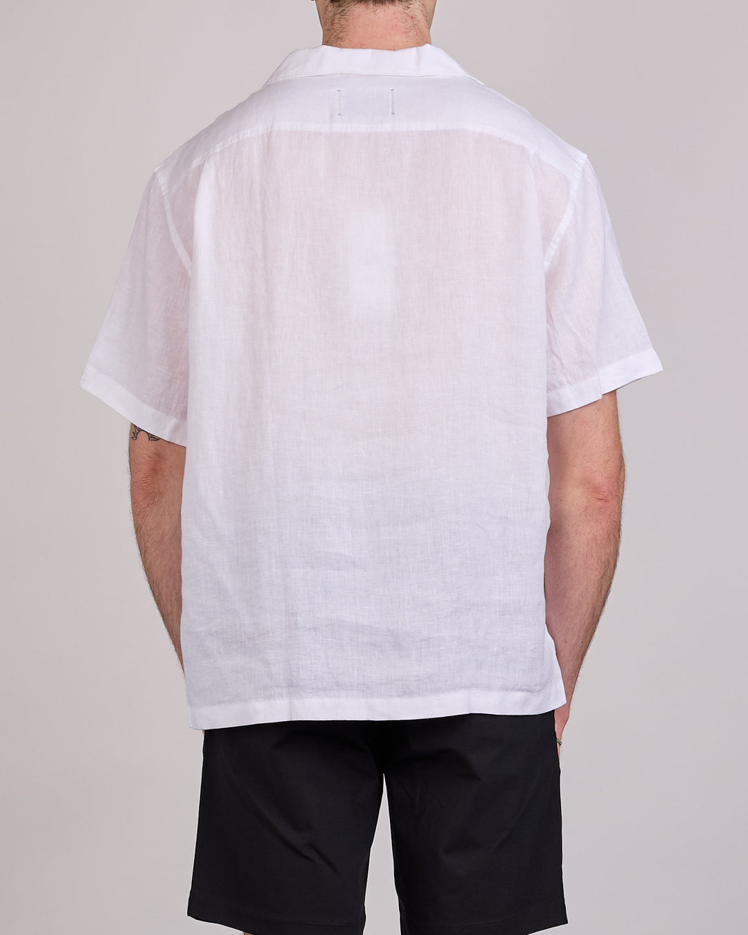 Reigning Champ Retreat Linen Camp Collar Button Shirt White