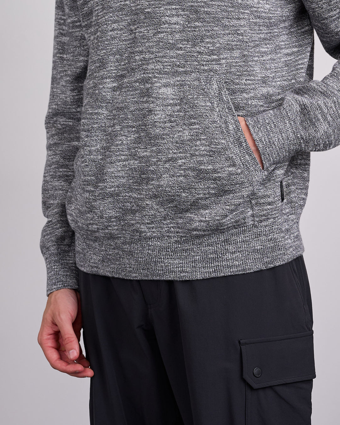Reigning Champ Slub Knit Hoodie Melange Black