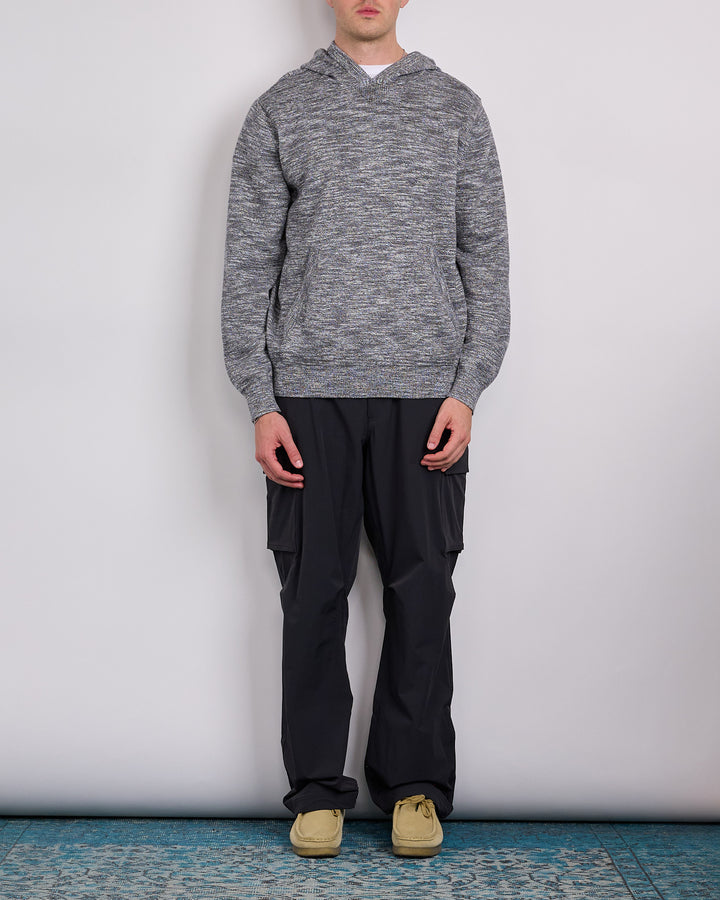 Reigning Champ Slub Knit Hoodie Melange Black