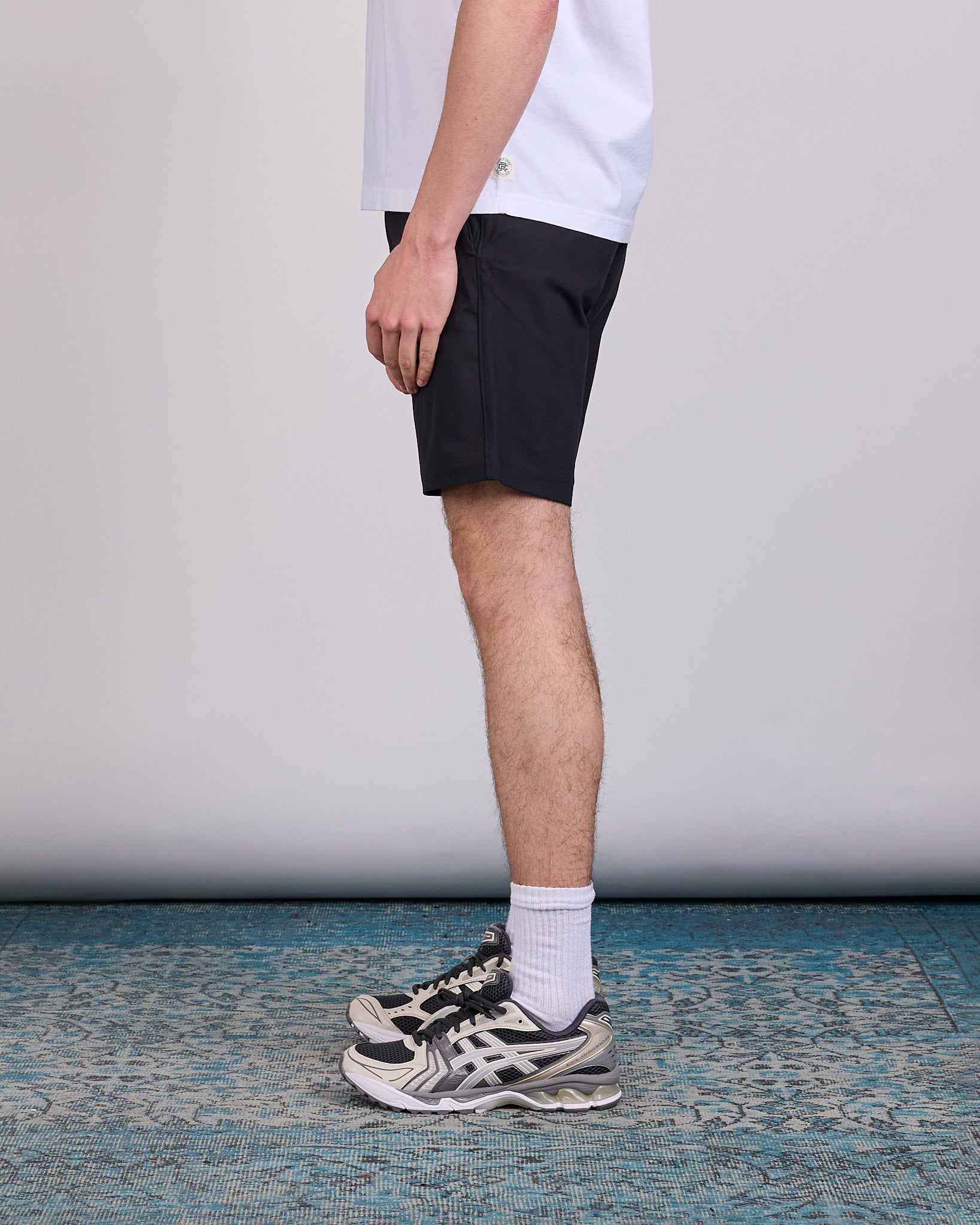 Reigning Champ Stretch Warp Knit 9-Inch Coach's Slim Short Black