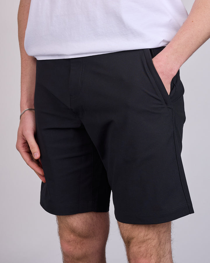 Reigning Champ Stretch Warp Knit 9-Inch Coach's Slim Short Black