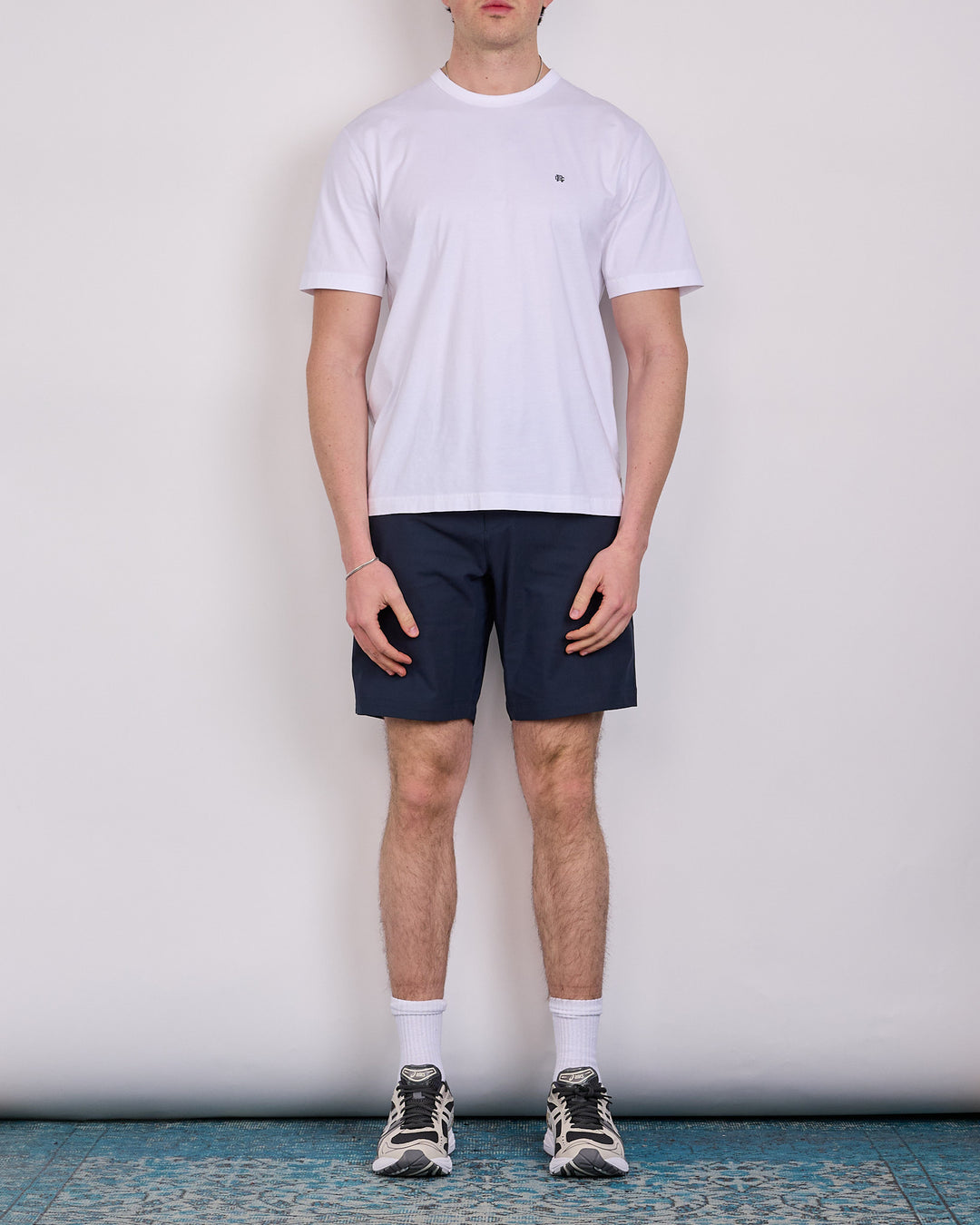 Reigning Champ Stretch Warp Knit 9-Inch Coach's Slim Short Navy
