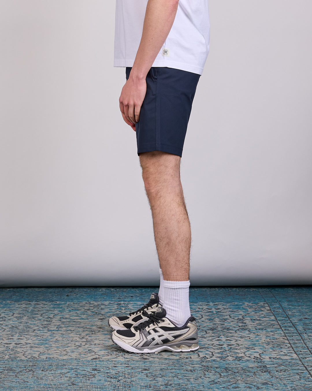 Reigning Champ Stretch Warp Knit 9-Inch Coach's Slim Short Navy