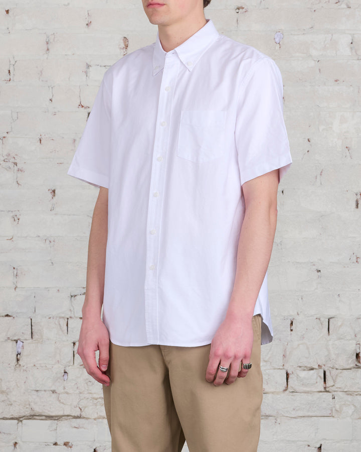 Reigning Champ Windsor Short Sleeve Oxford Button Shirt White