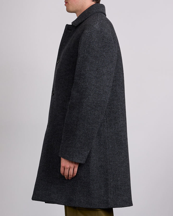 Reigning Champ Wool Herringbone Scout Coat Black-Grey