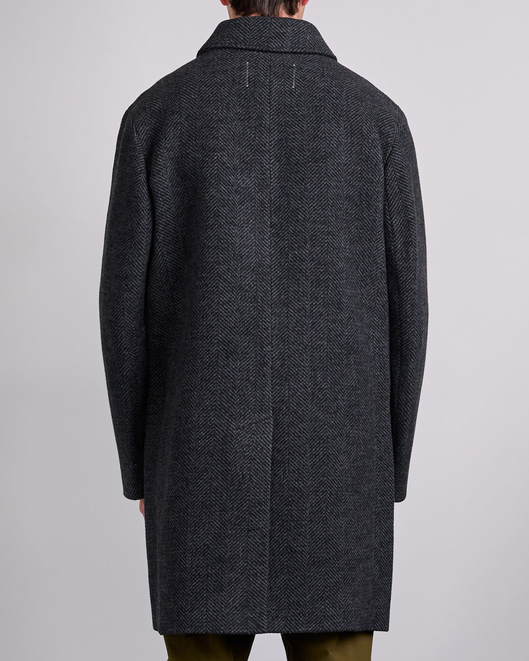 Reigning Champ Wool Herringbone Scout Coat Black-Grey