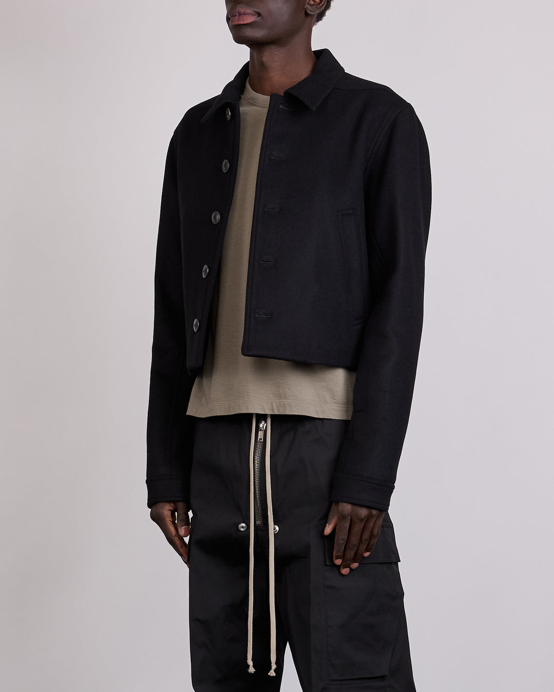 Rick Owens Alice Brad Jacket Wool Melton Black