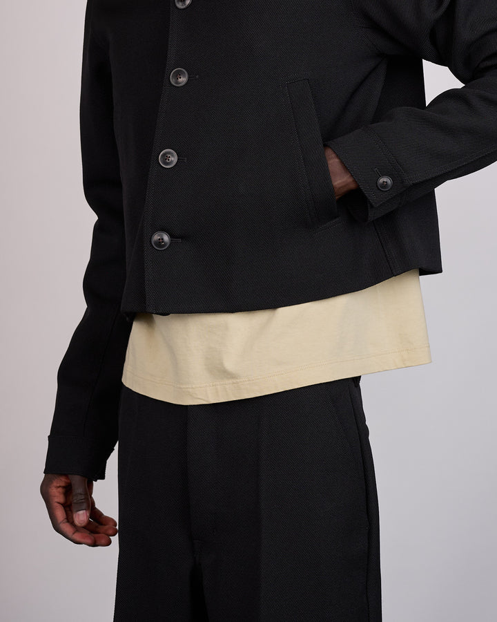 Rick Owens Alice Brad Jacket Wool Whipcord Black