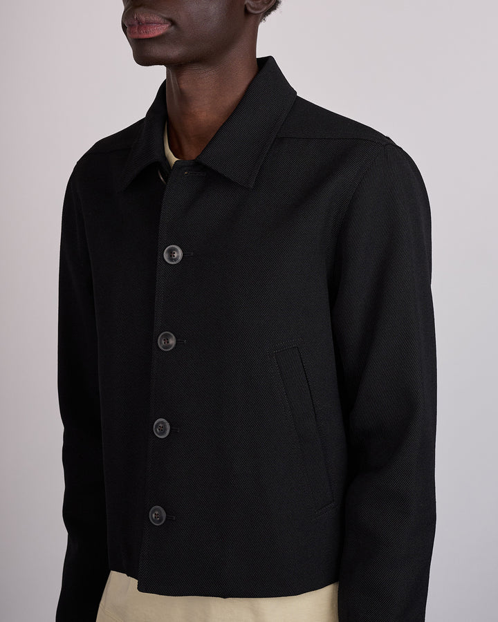 Rick Owens Alice Brad Jacket Wool Whipcord Black