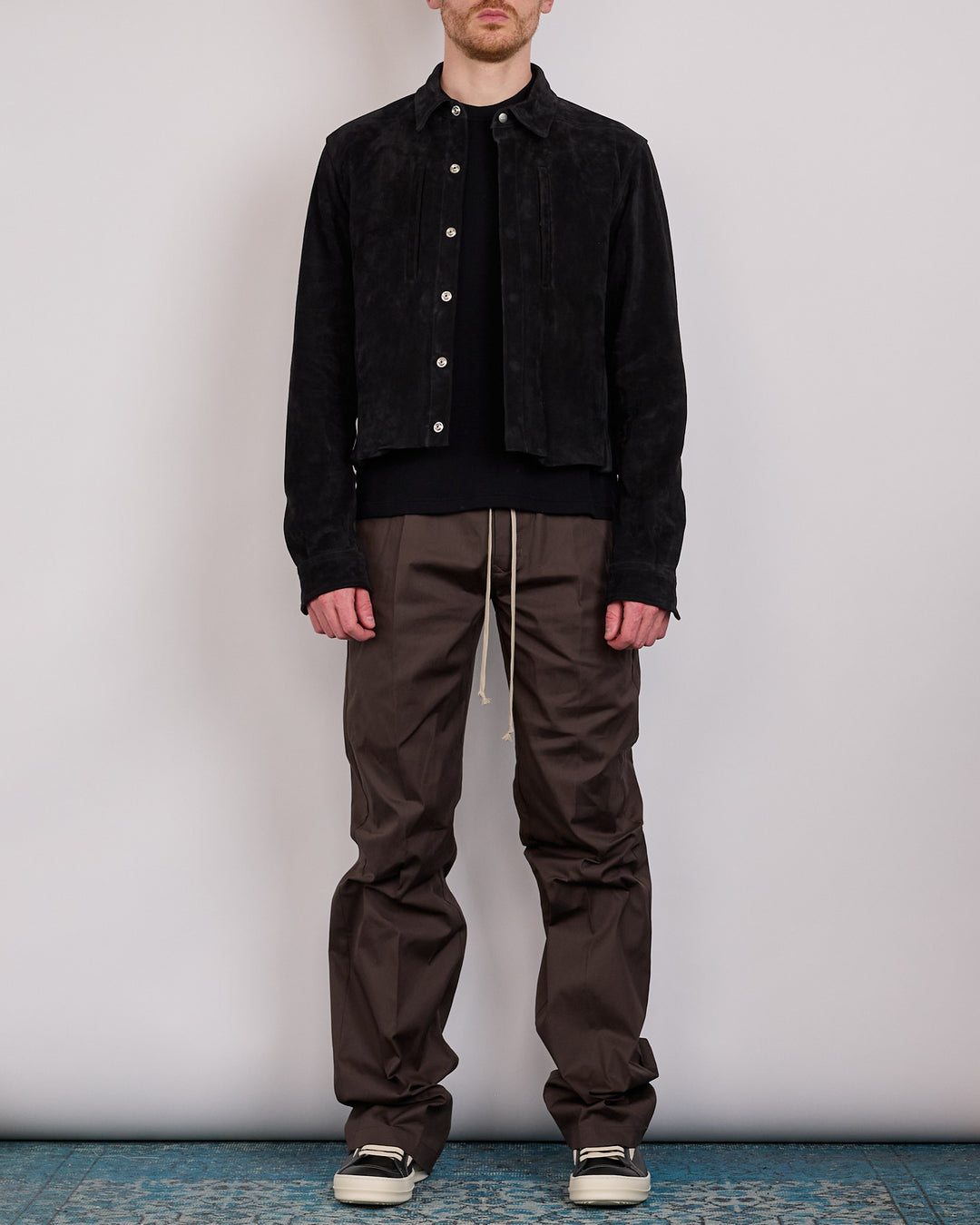 Rick Owens Alice Jacket Indigo Suede Black