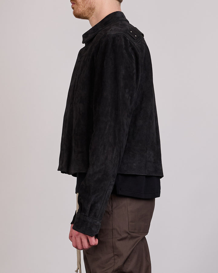 Rick Owens Alice Jacket Indigo Suede Black