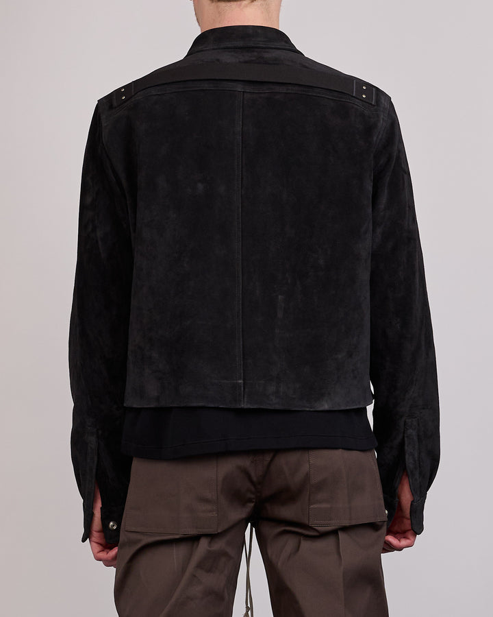 Rick Owens Alice Jacket Indigo Suede Black