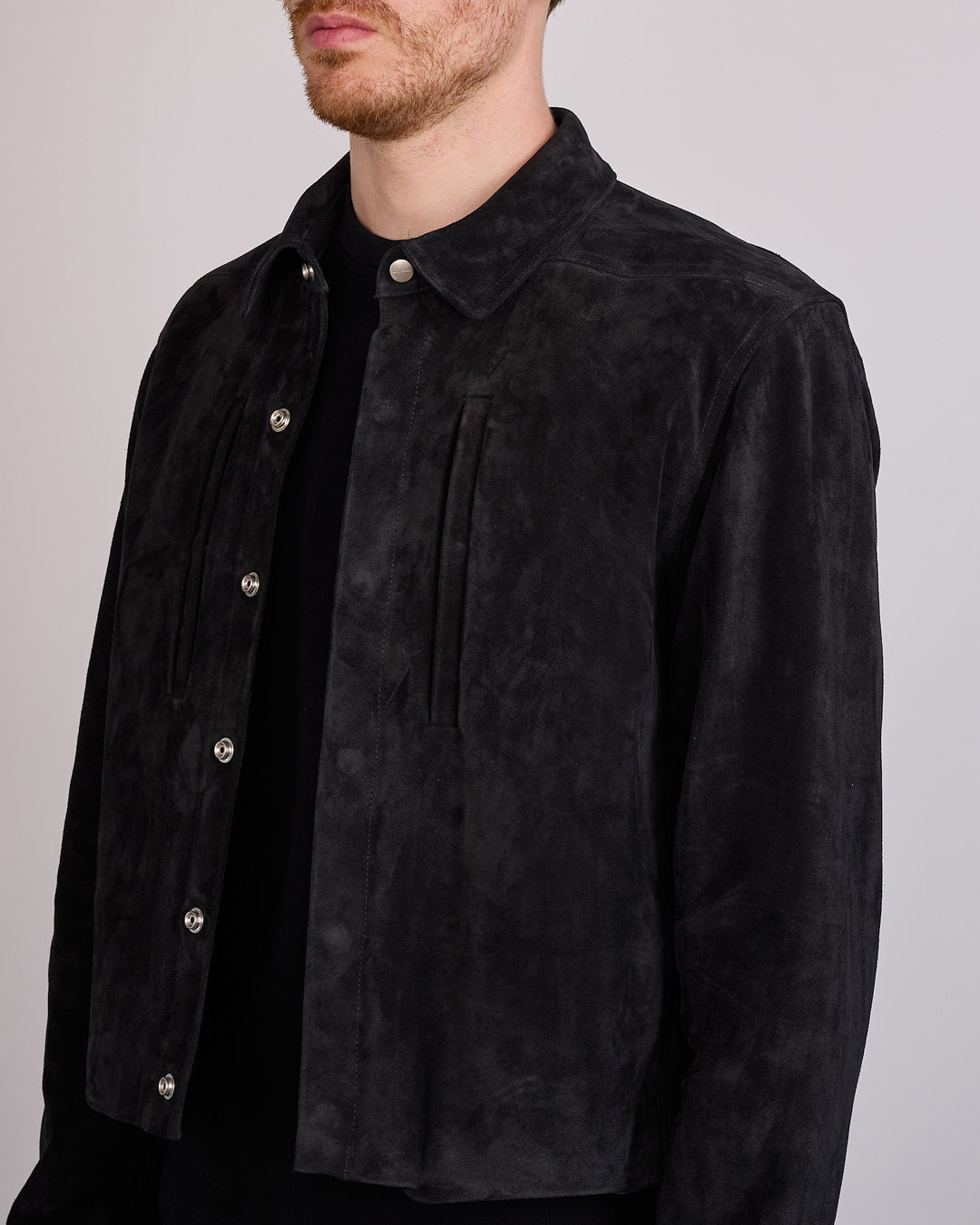 Rick Owens Alice Jacket Indigo Suede Black