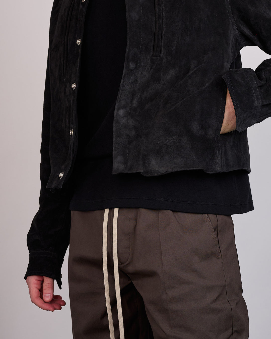 Rick Owens Alice Jacket Indigo Suede Black