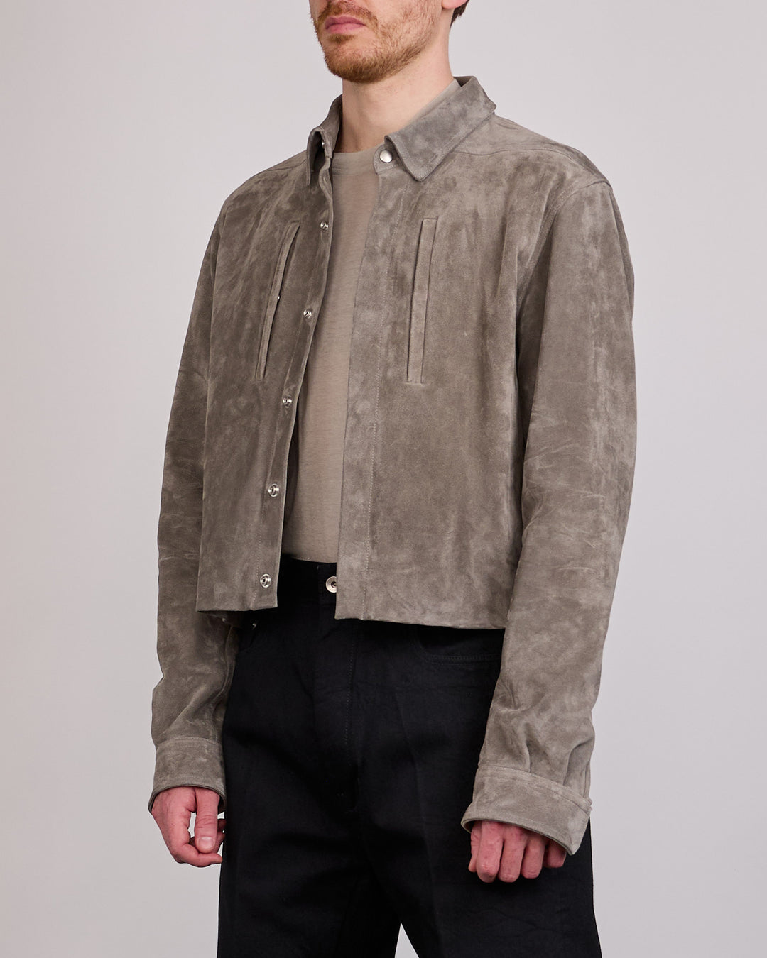 Rick Owens Alice Jacket Indigo Suede Steel
