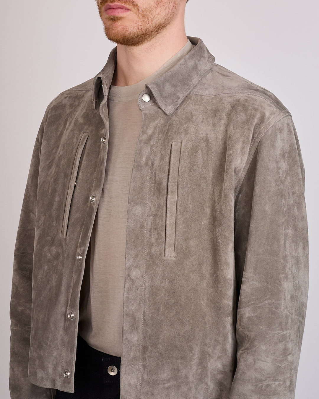 Rick Owens Alice Jacket Indigo Suede Steel