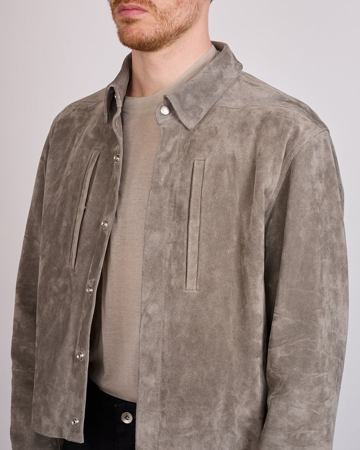 Rick Owens Alice Jacket Indigo Suede Steel