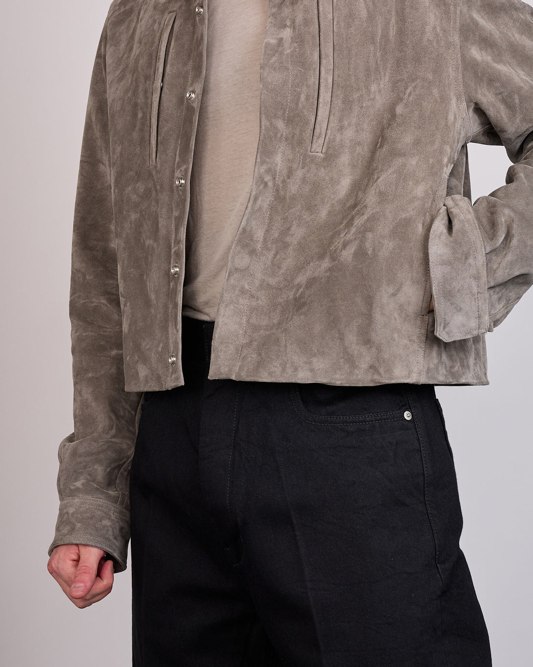 Rick Owens Alice Jacket Indigo Suede Steel