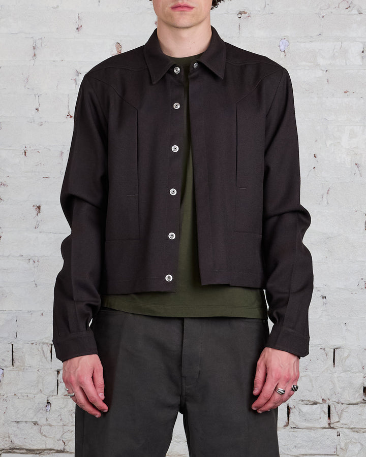 Rick Owens Alice Strobe Shirt Wool Drill Dark Dust