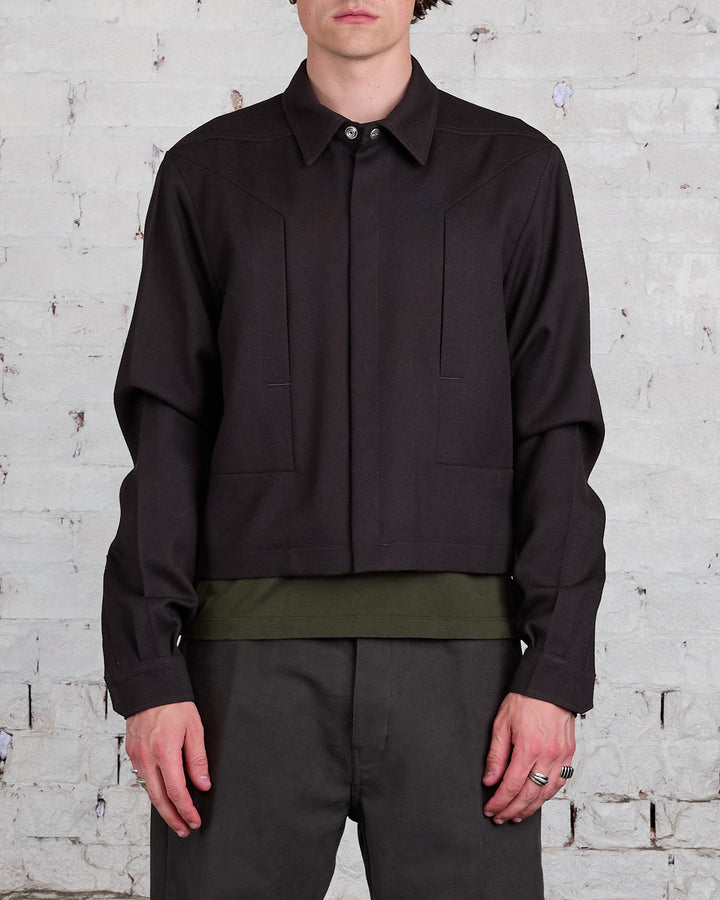 Rick Owens Alice Strobe Shirt Wool Drill Dark Dust