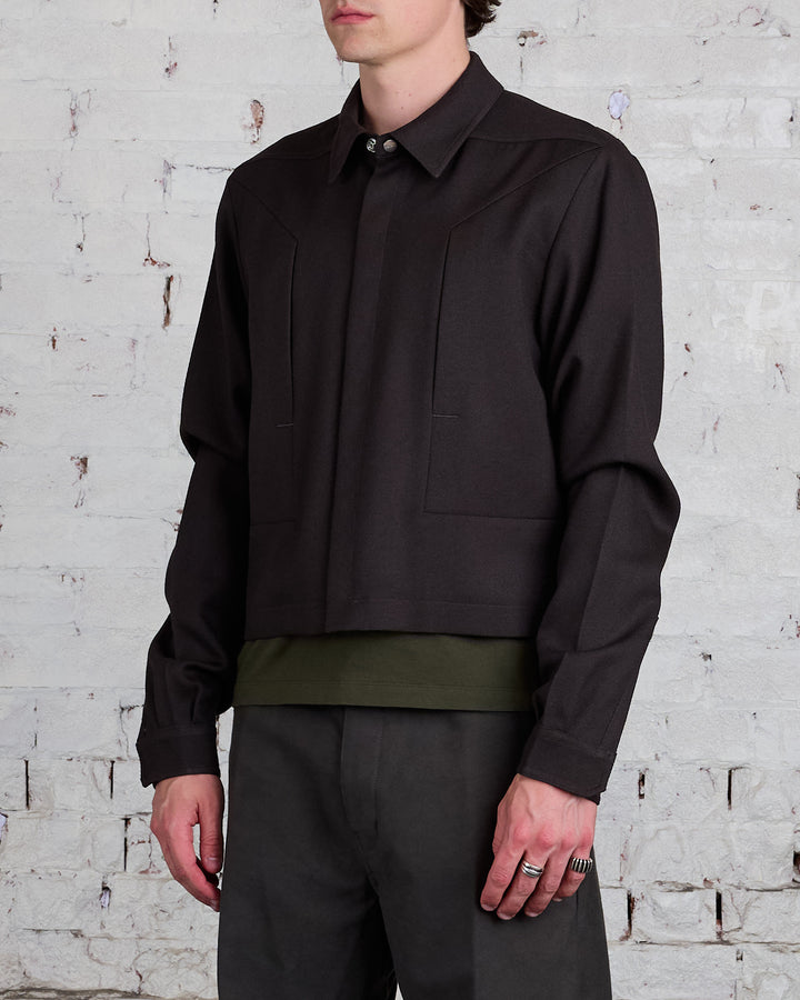 Rick Owens Alice Strobe Shirt Wool Drill Dark Dust