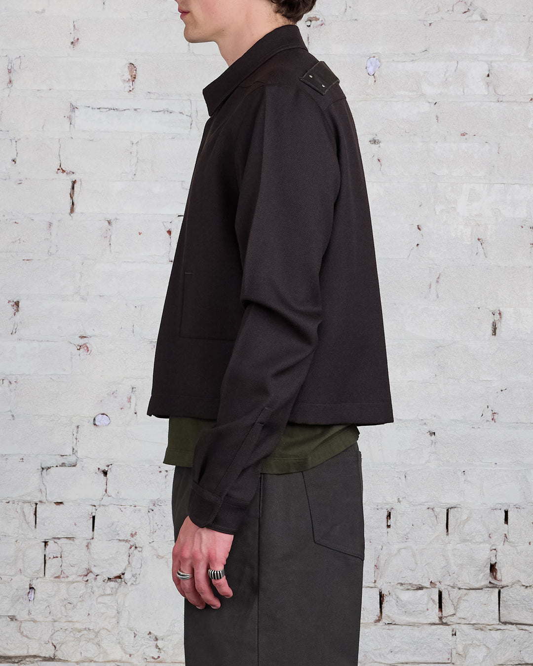 Rick Owens Alice Strobe Shirt Wool Drill Dark Dust