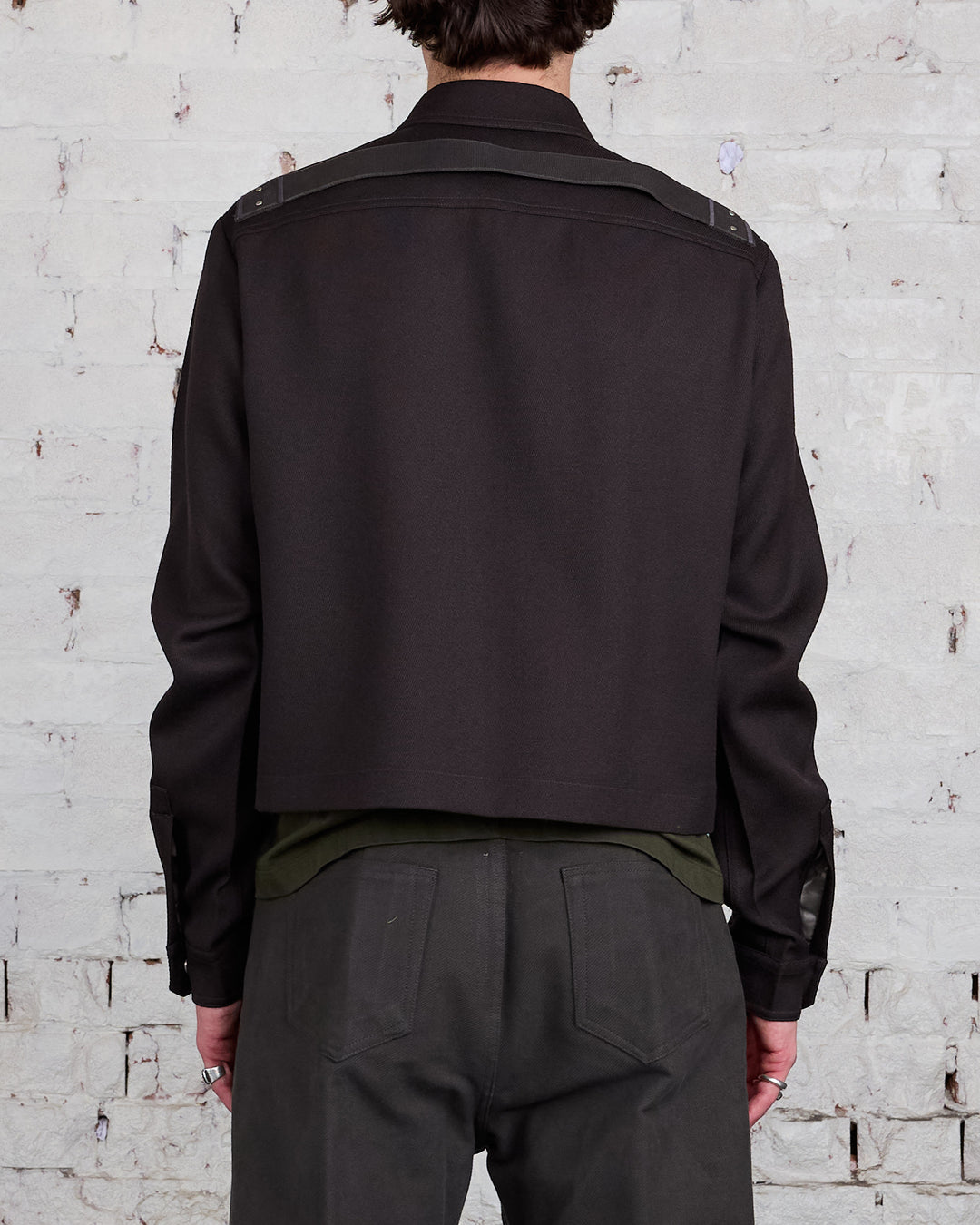 Rick Owens Alice Strobe Shirt Wool Drill Dark Dust