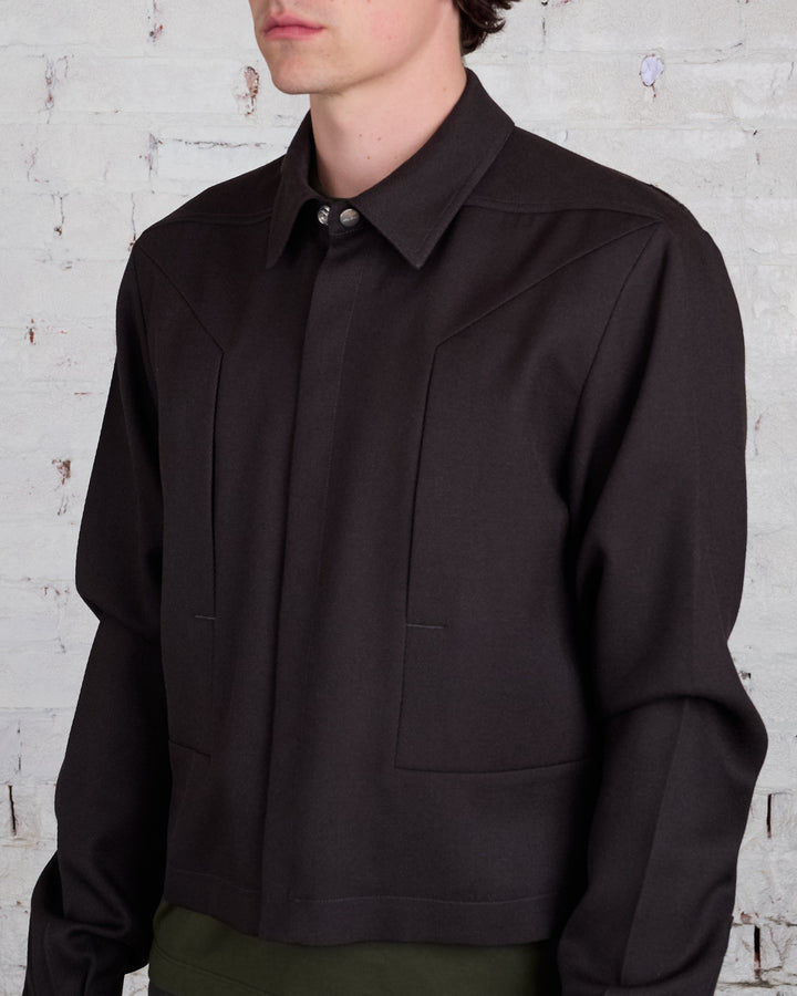 Rick Owens Alice Strobe Shirt Wool Drill Dark Dust