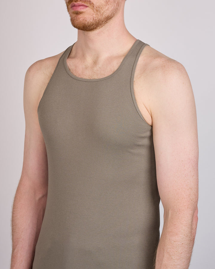 Rick Owens Basic Rib Tank Classic Jersey DrkPearl