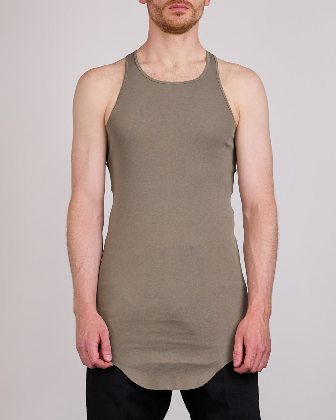 Rick Owens Basic Rib Tank Classic Jersey DrkPearl