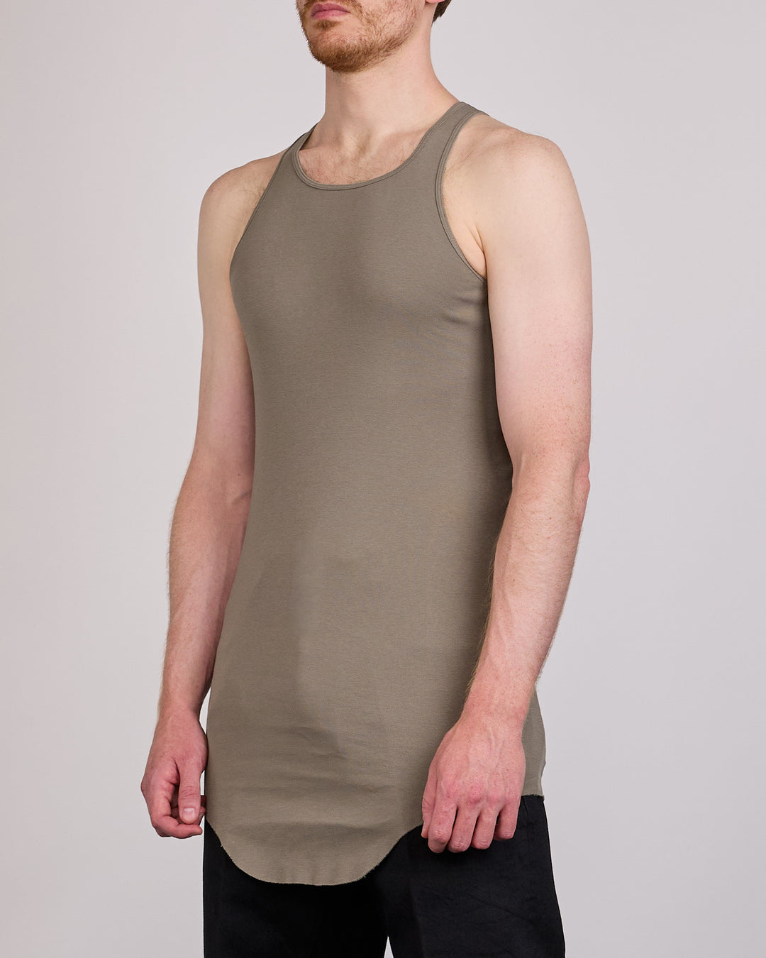 Rick Owens Basic Rib Tank Classic Jersey DrkPearl