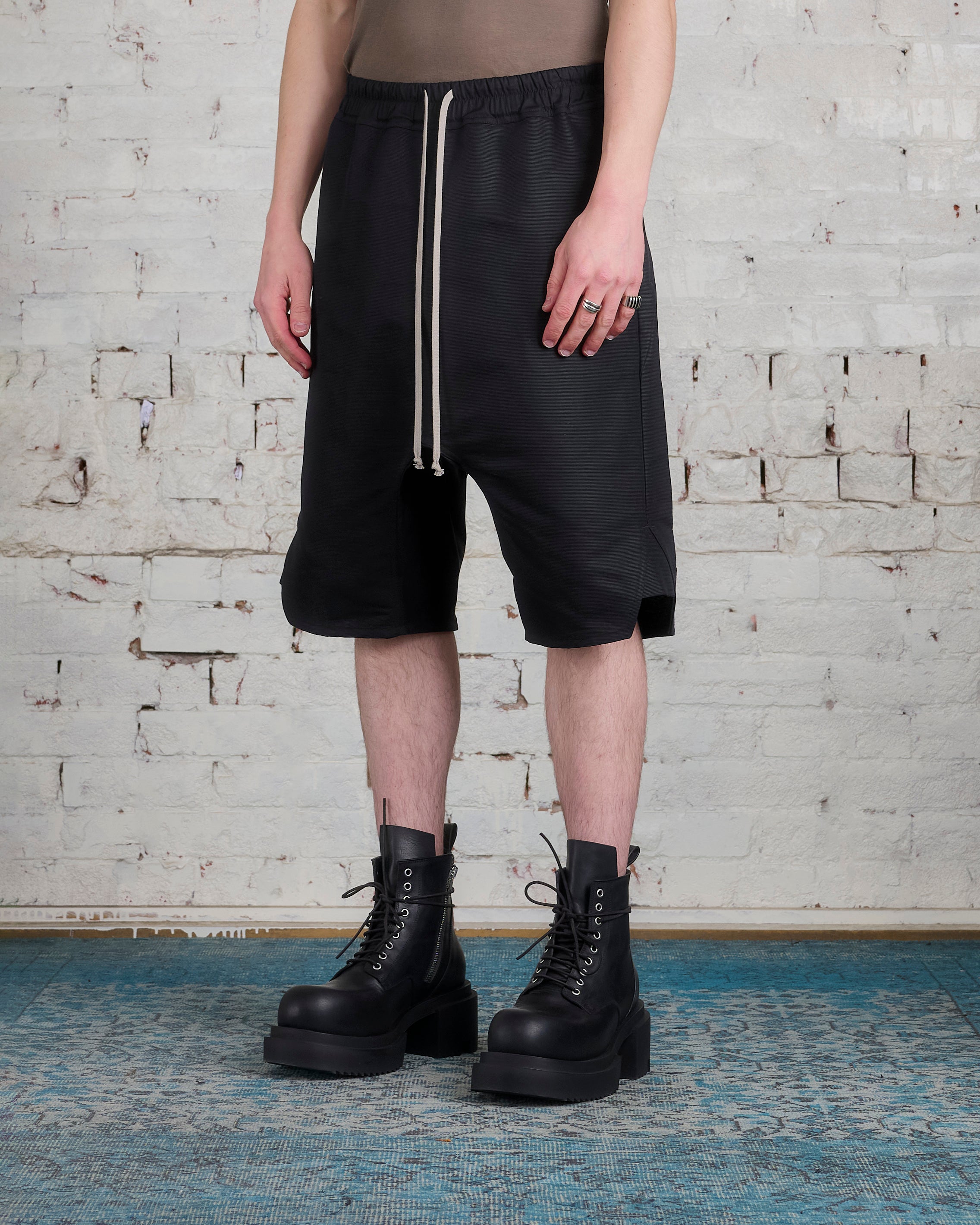 Rick Owens Basket Swinger Short Cotton Faille Black