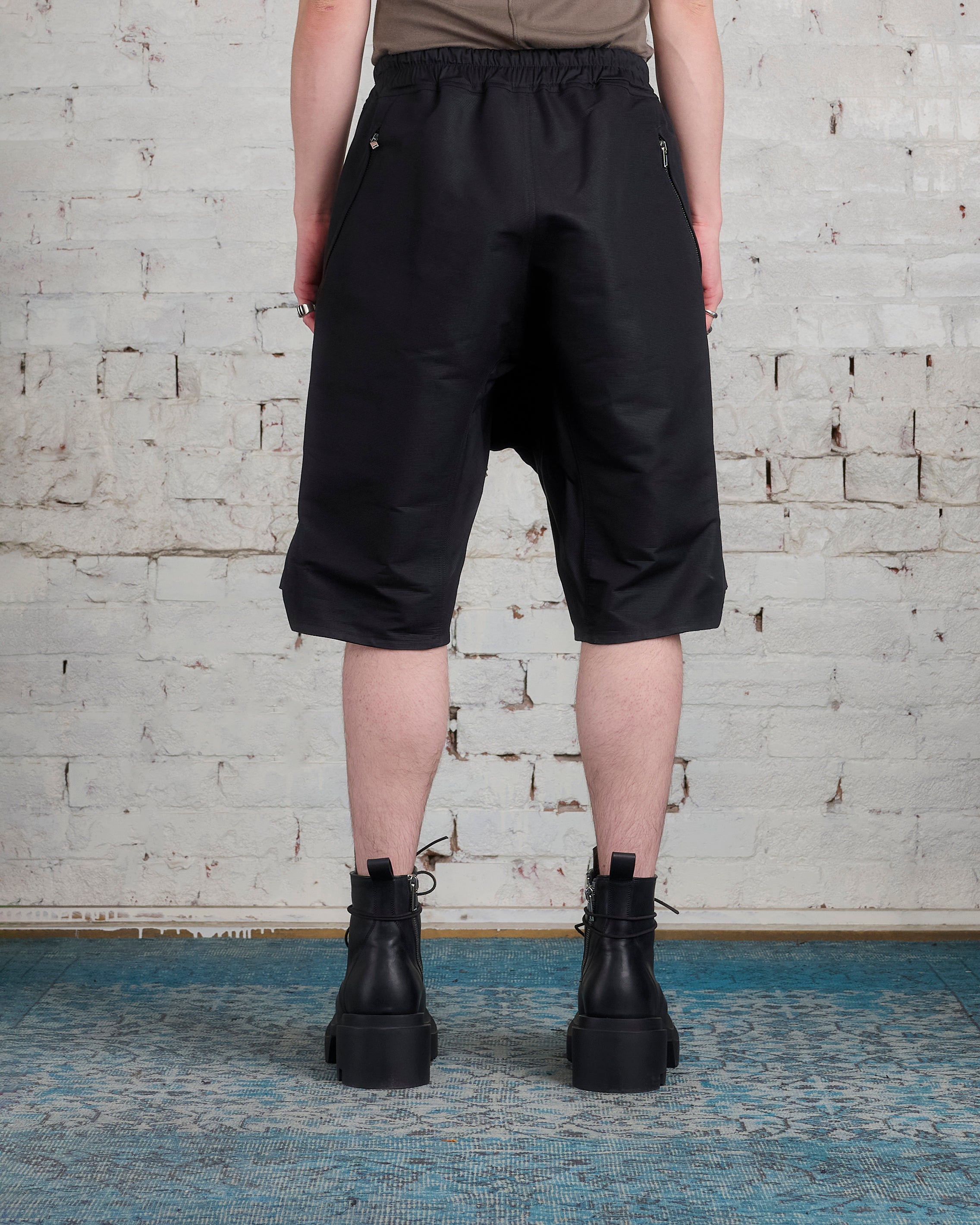 Rick Owens Basket Swinger Short Cotton Faille Black