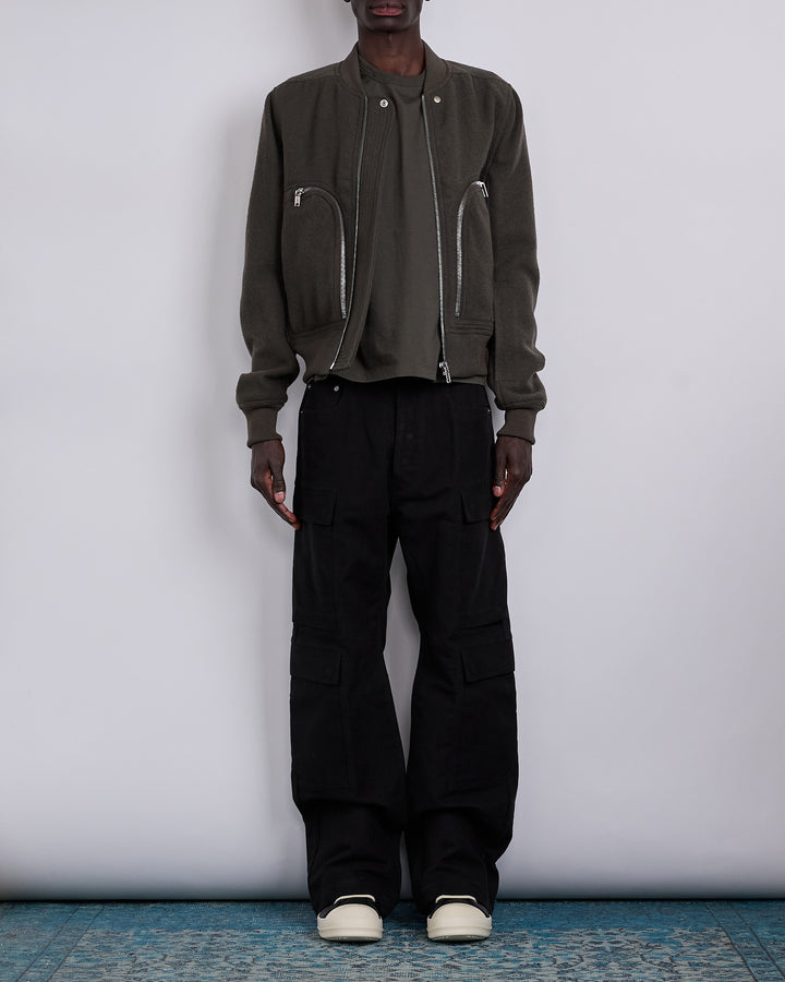 Rick Owens Bauhaus Flight Jacket Boiled Wool Bosco