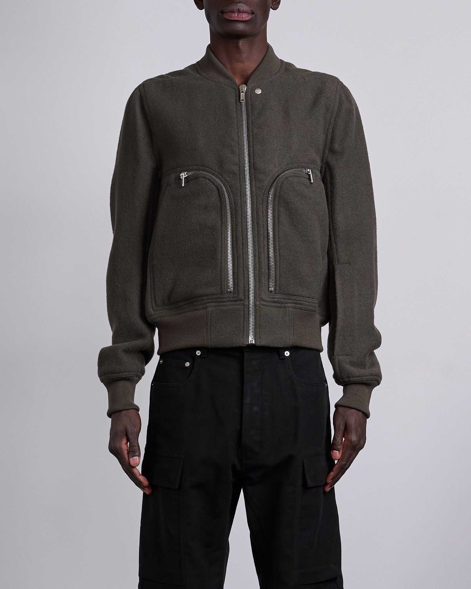 Rick Owens Bauhaus Flight Jacket Boiled Wool Bosco – LESS 17