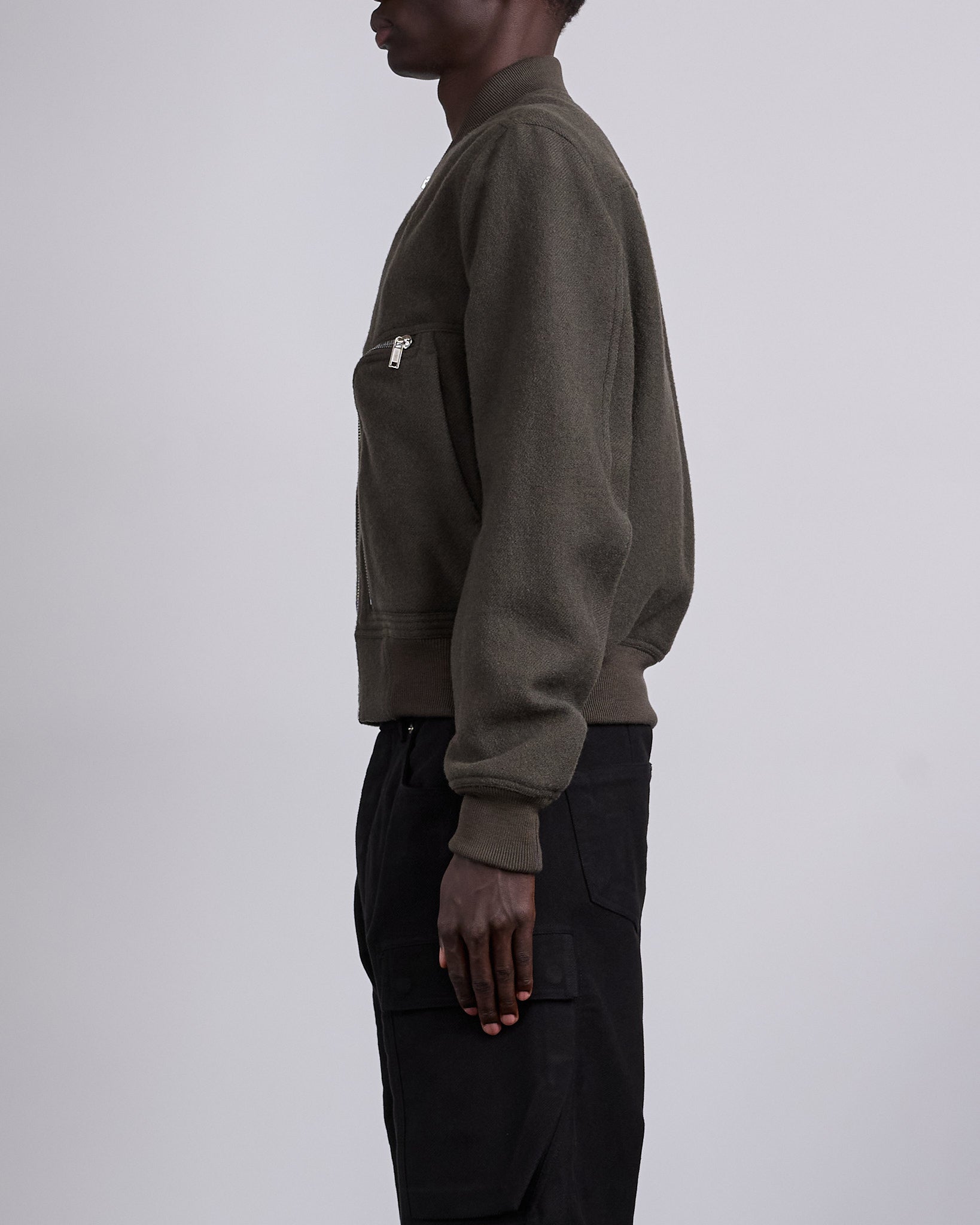 Rick Owens Bauhaus Flight Jacket Boiled Wool Bosco – LESS 17