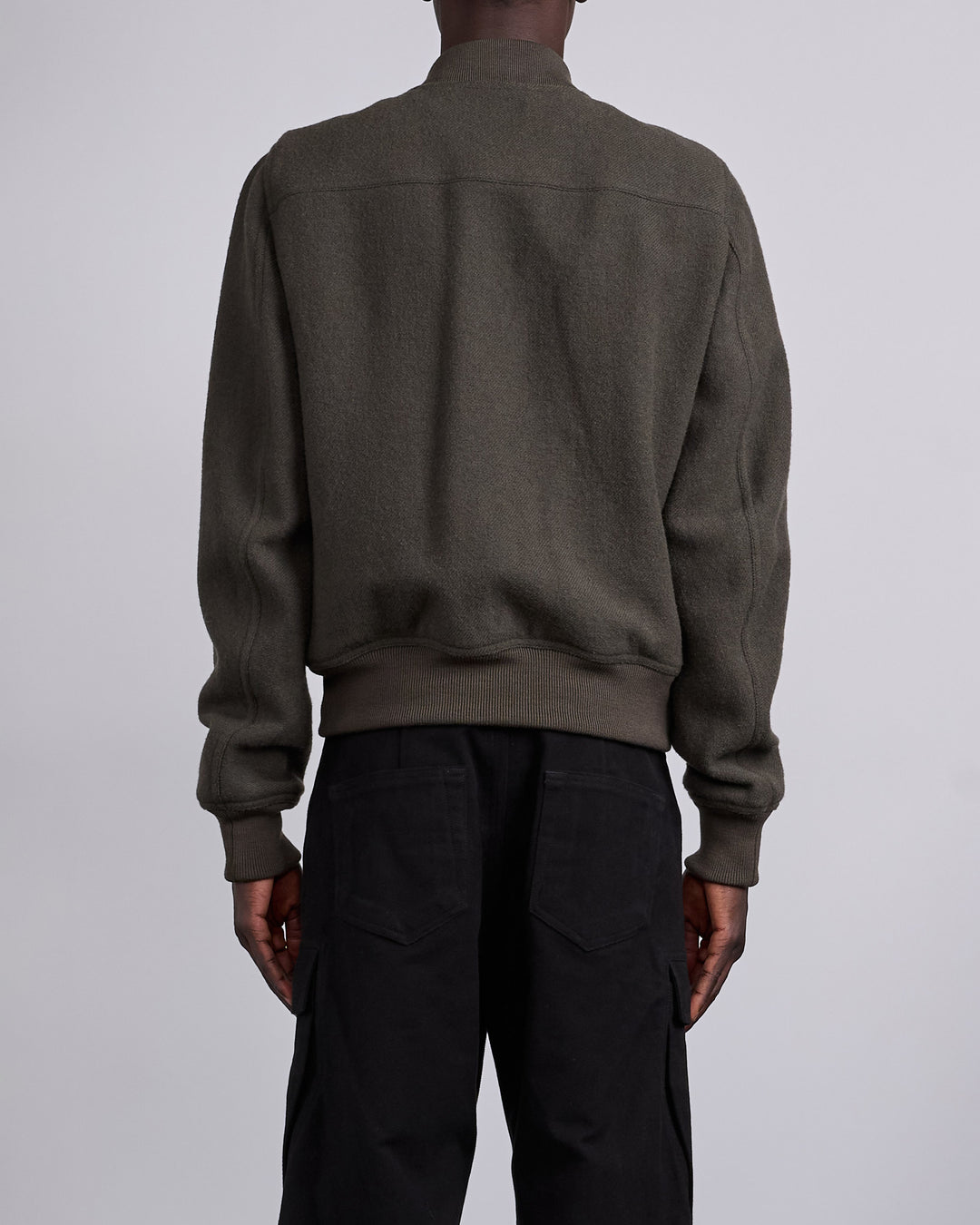 Rick Owens Bauhaus Flight Jacket Boiled Wool Bosco