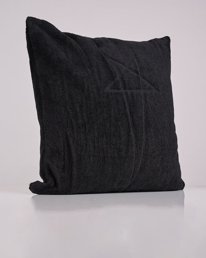 Rick Owens Beach Pentagram Heavy Cotton Terry Pillow Black