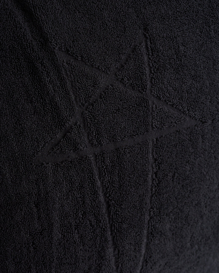 Rick Owens Beach Pentagram Heavy Cotton Terry Pillow Black