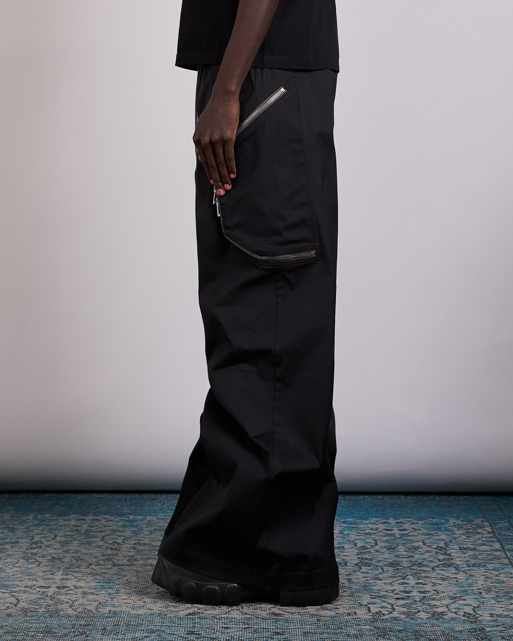 Rick Owens Blixa Bela Cargo Pant TE Stretch Poplin Black – LESS 17