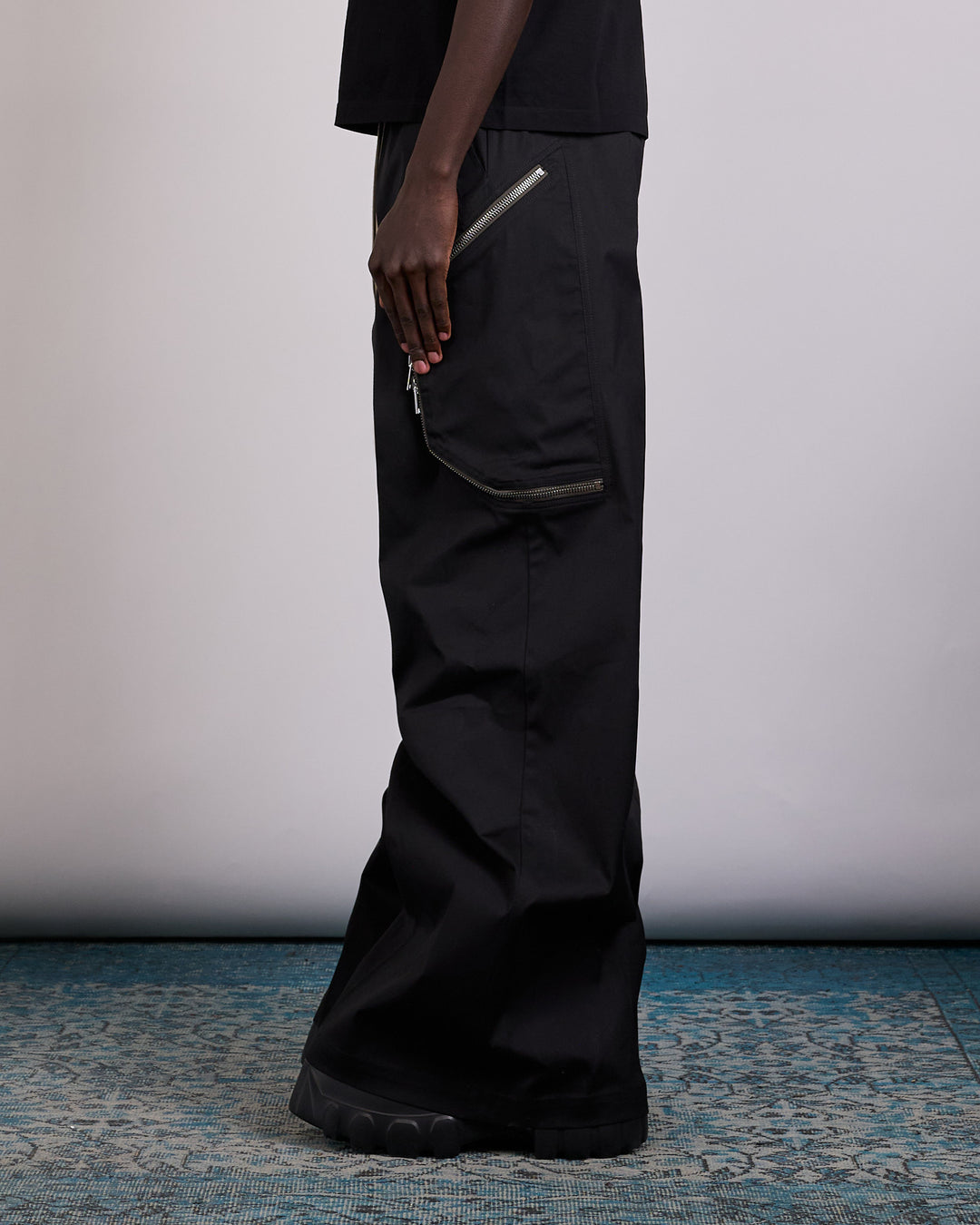 Rick Owens Blixa Bela Cargo Pant TE Stretch Poplin Black