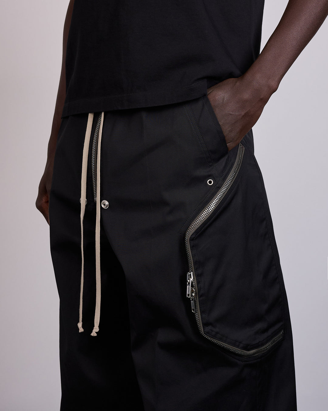 Rick Owens Blixa Bela Cargo Pant TE Stretch Poplin Black
