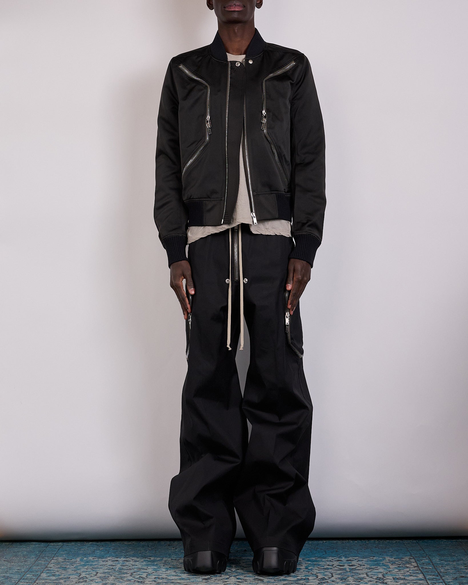 Rick Owens Blixa Flight Jacket Tech Duchesse Black – LESS 17